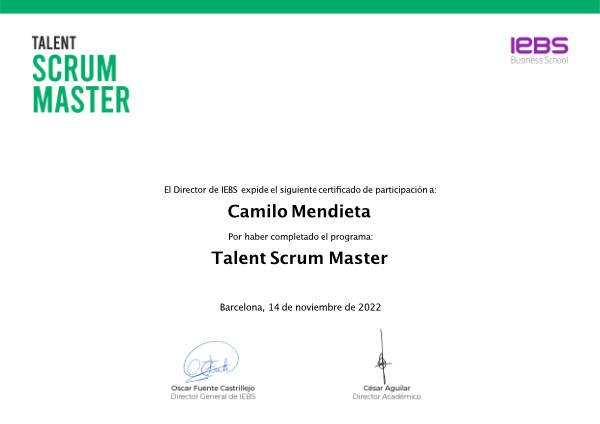 Scrum Master Camilo Mendieta